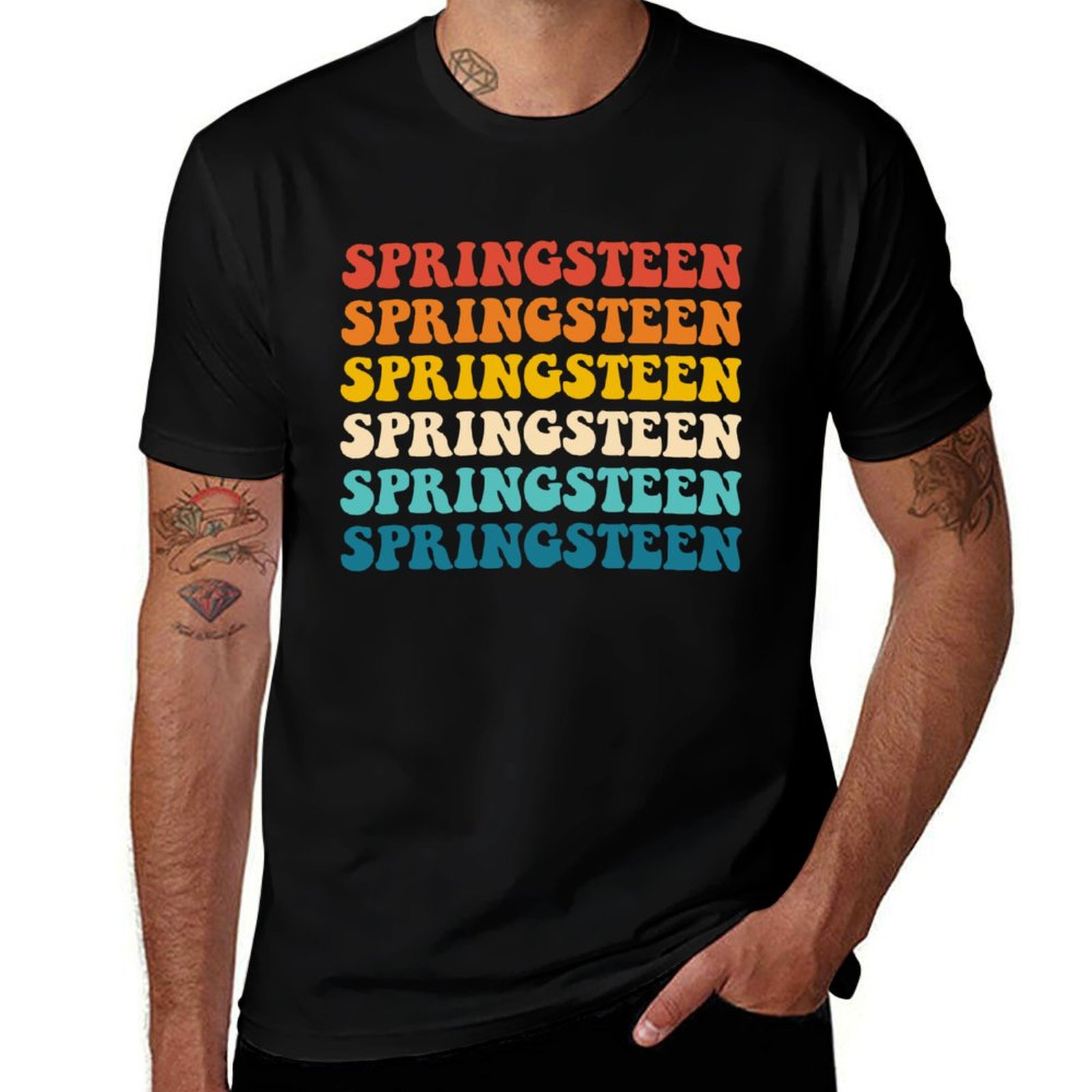 Street Fashion Co - تي شيرت Springsteen Vintage Groovy Retro