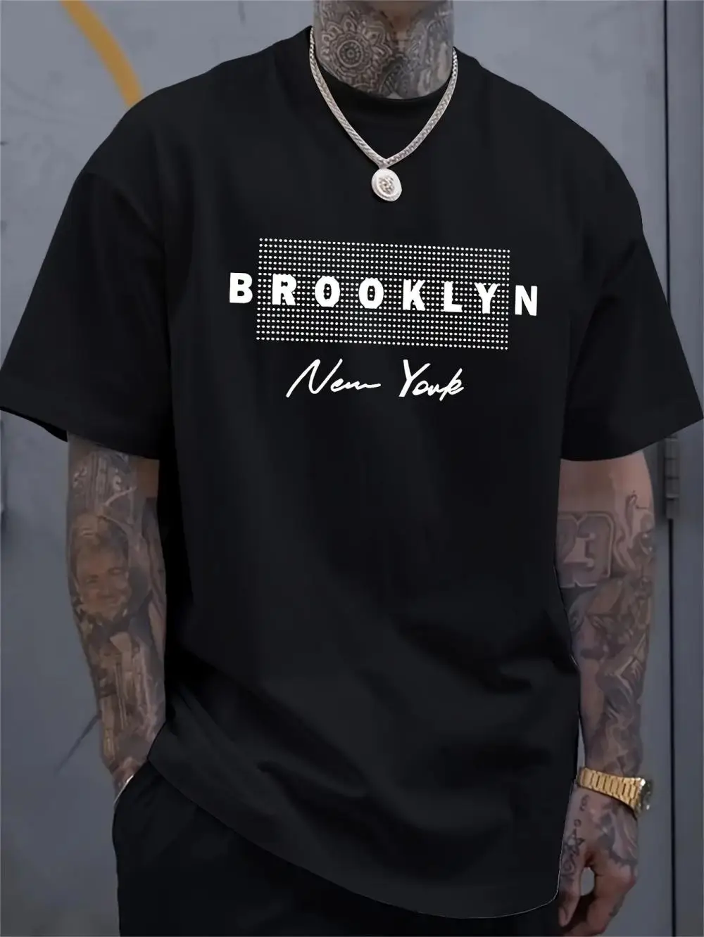 Street Fashion New York - قميص رجالي مطبوع عليه حروف نيويورك،