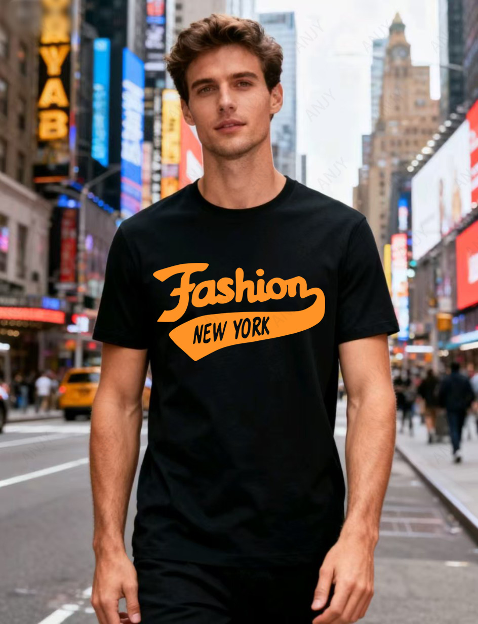 Street Fashion New York - تي شيرت بطباعة حروف على طراز