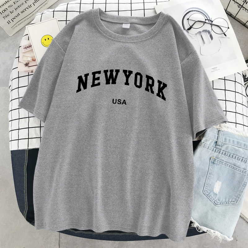 Street Fashion New York - تي شيرت نسائي برسومات حروف ،