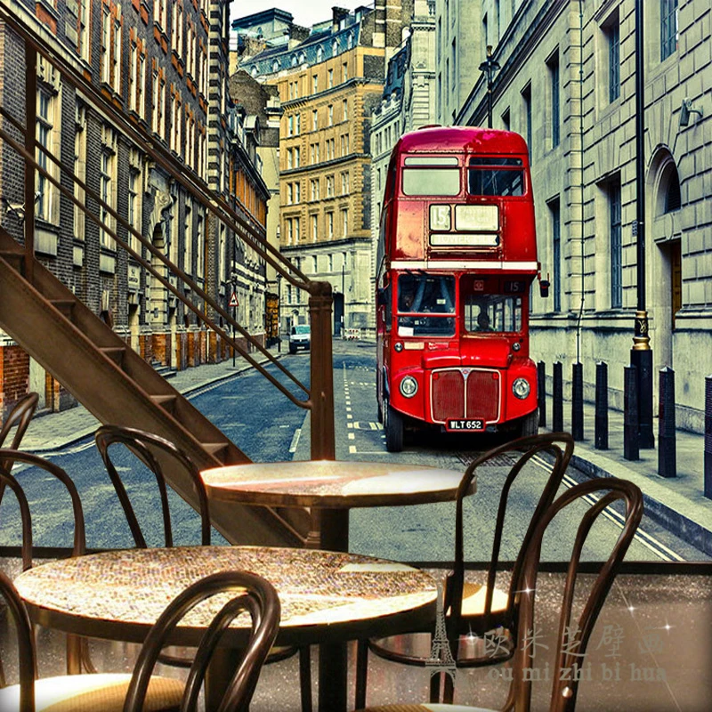 Street Fashion Wallpaper - خلفية ثلاثية الأبعاد بتصميم عصري للمقاهي
