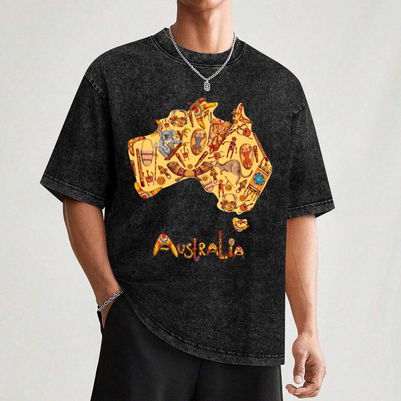 تي شيرت بعلم الأبوريجينين ونقش - مراجعة Street Fashion Australia وسعره
