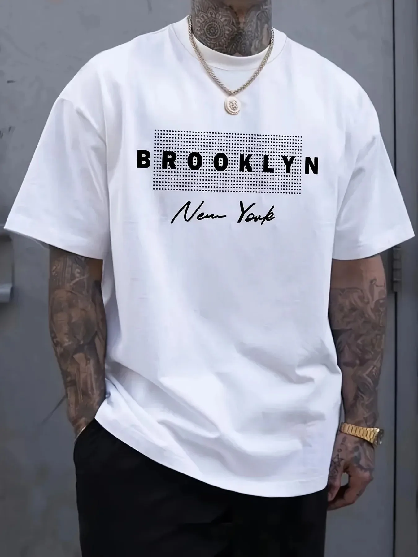 قميص رجالي مطبوع عليه حروف نيو - مراجعة Street Fashion New York وسعره