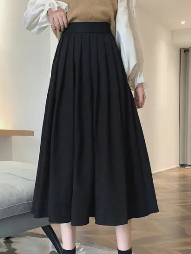 تنورة نسائية عتيقة ذات خصر مرت - مراجعة Street Fashion Korean Girl وسعره