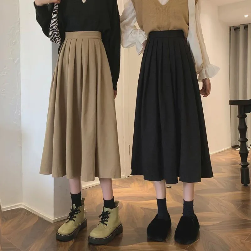 تنورة نسائية عتيقة ذات خصر مرت - مراجعة Street Fashion Korean Girl وسعره