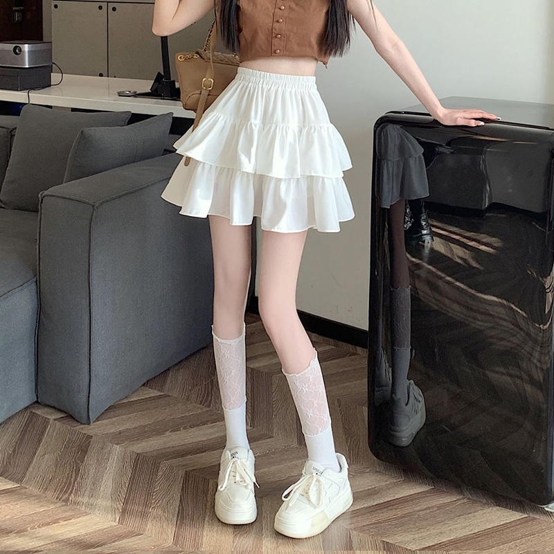 تنورة نسائية صيفية عصرية بيضاء - مراجعة Street Fashion Korean Girl وسعره