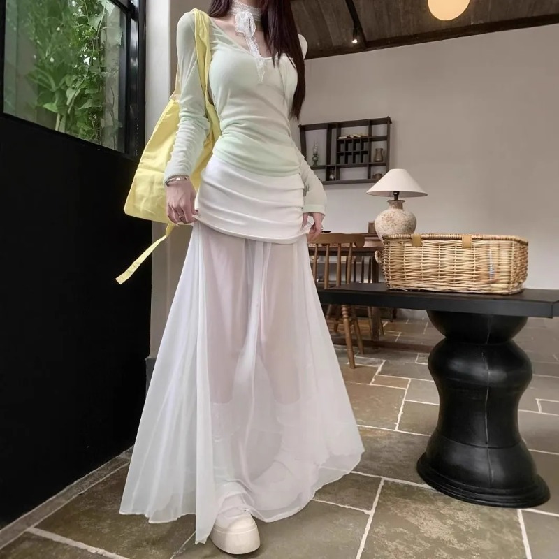 تنورة نسائية أنيقة بأسلوب فرنس - مراجعة Street Fashion China Beautiful Girls وسعره