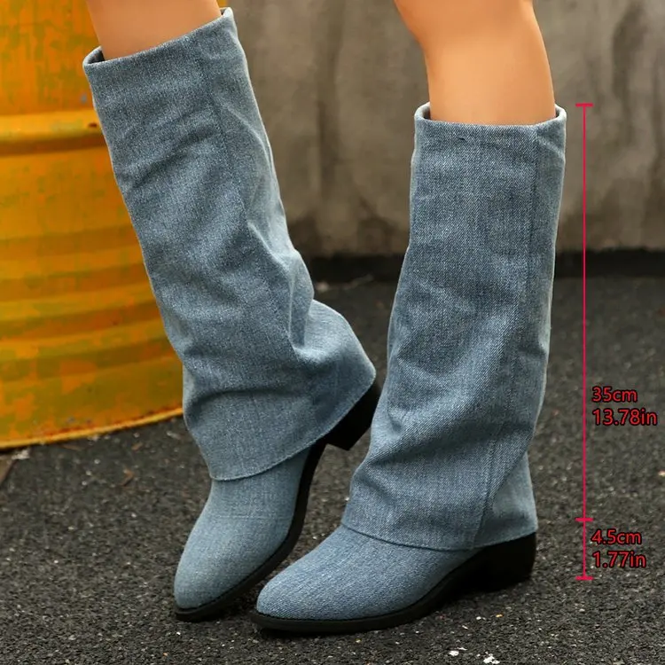 المرأة حذاء برقبة للركبة الخري - مراجعة Street Fashion Winter 2025 وسعره