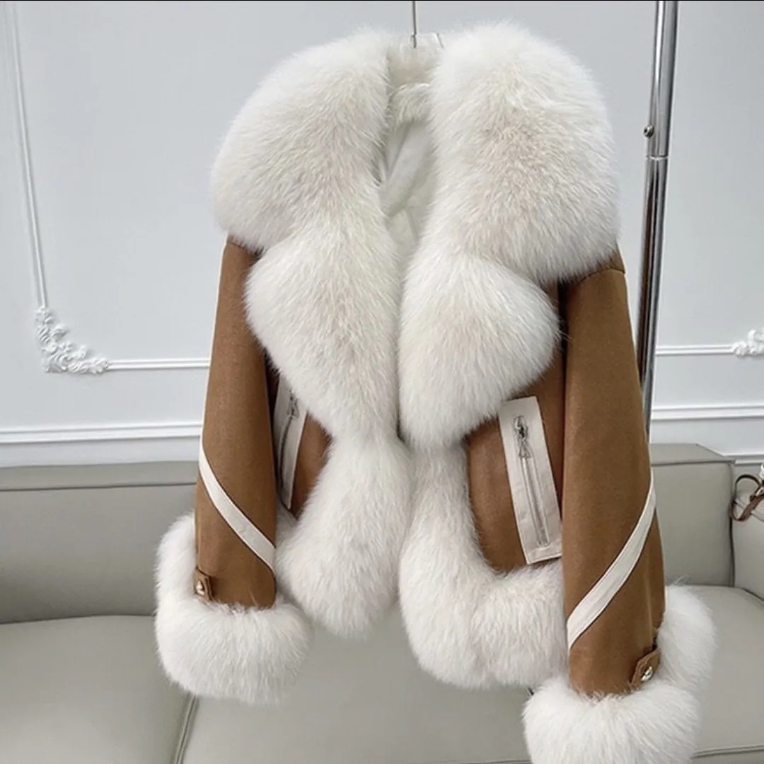 2025 تقليد الثعلب معطف الفرو ا - مراجعة Street Fashion Winter 2025 وسعره