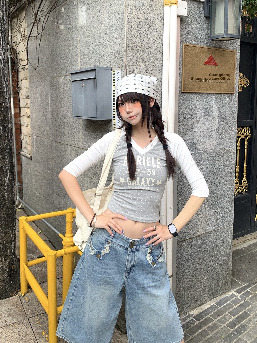 تي شيرت نسائي صيفي بتصميم منقط - مراجعة Street Fashion Korean Girl وسعره